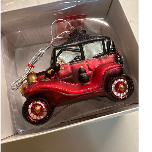 Vintage NEW Old Fashion Automobile Hand Painted Mercury Glass Ornament - Picture 5 of 8